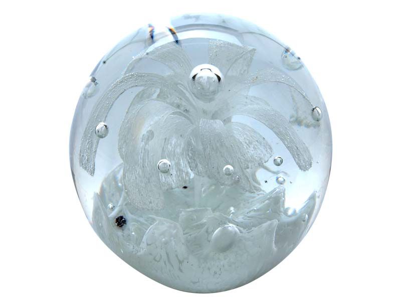 Traumkugel aus Glas klar Blume ca. 9-10cm