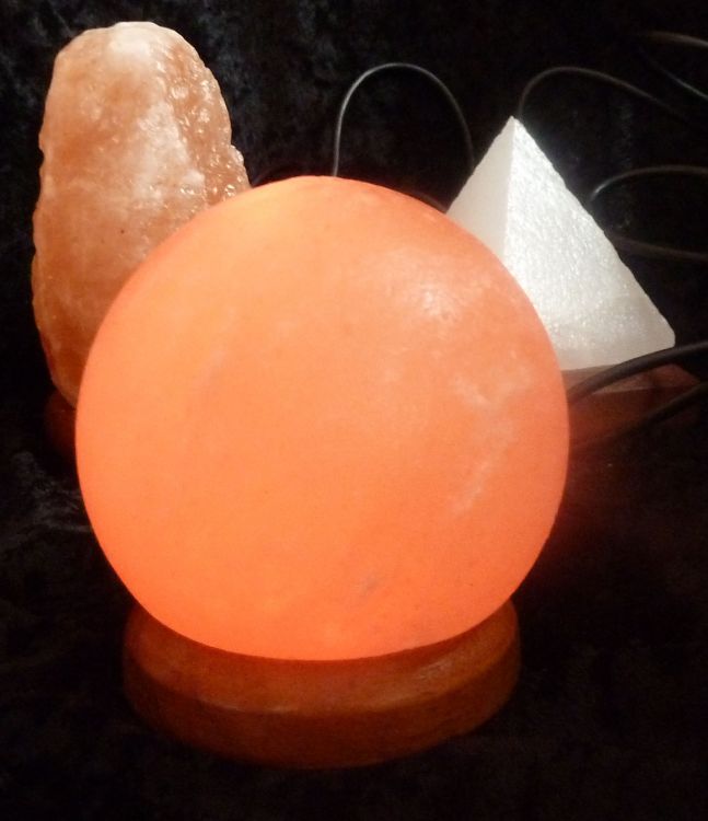 USB-Salzlampe Kugel, LED-Beleuchtung, Farbe Orange