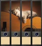 Fileart Ordnerdekoration Katze und Gitarre