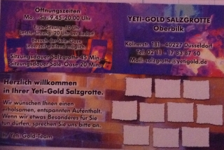 Mehrfachkarte 10 Eintritte Salionarium in Salzgrotte YETIGOLD Düsseldorf