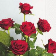 Lunch-Servietten 33x33 cm Bouquet rote Rosen